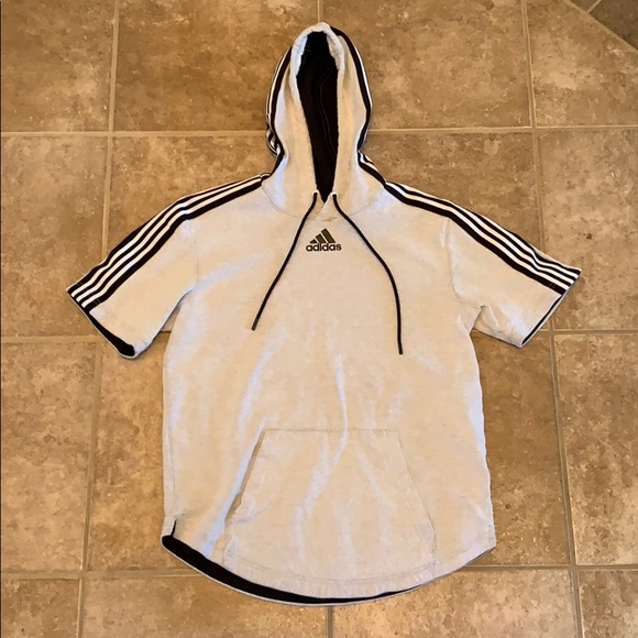 adidas short sleeve hoodie mens